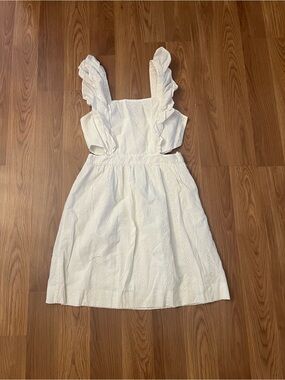 Madewell White Eyelet Ruffle Strap Sundress